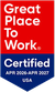 Great Place to Work Certified, April 2026 to April 2027